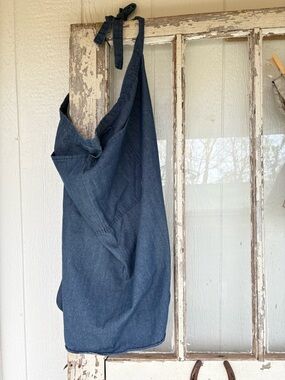 World Market Blue Denim Apron Lightweight Cotton